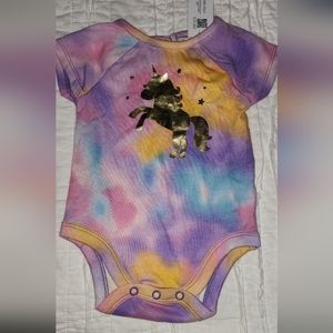 Garanimals tye died  onesie with gold unicorn